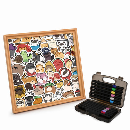 Glada Husdjur - Träpussel att färglägga