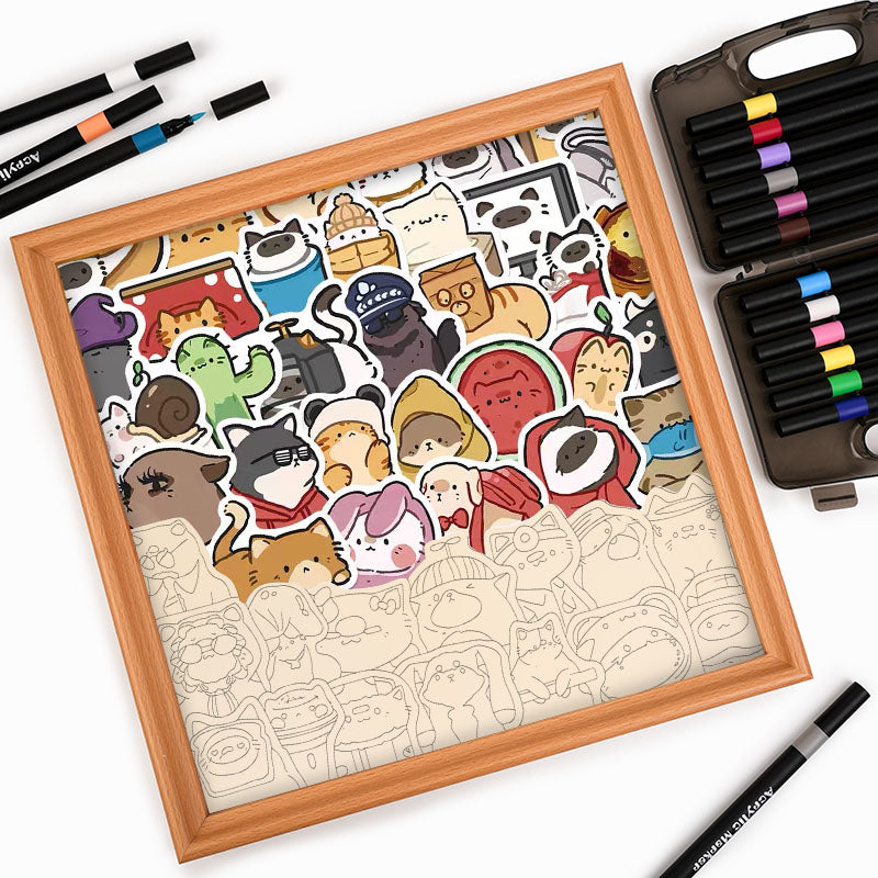 Glada Husdjur - Träpussel att färglägga