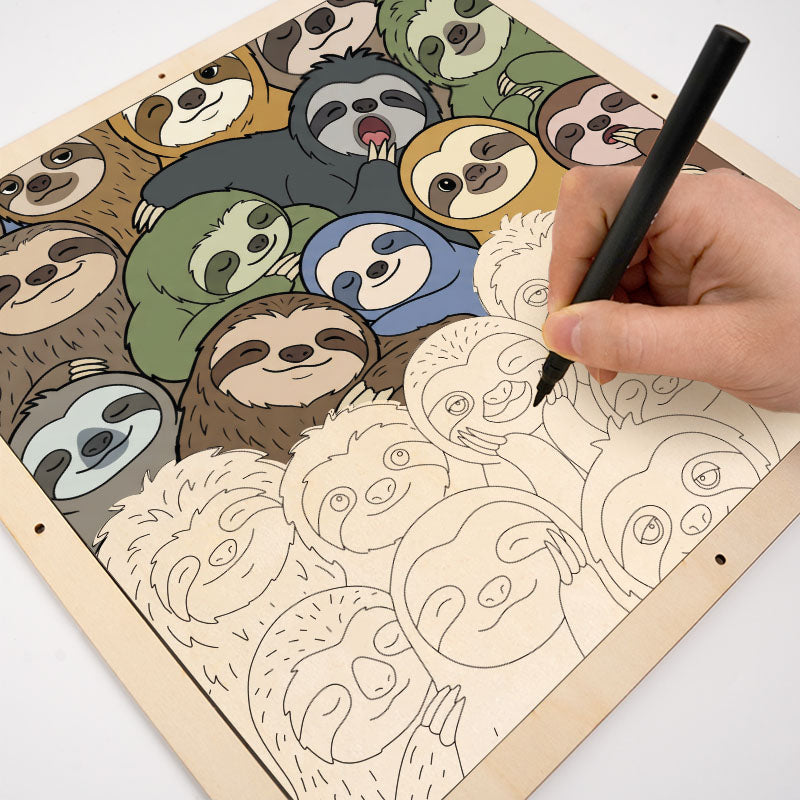 Lata Sengångare - Träpussel att färglägga