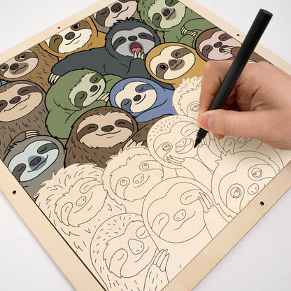 Lata Sengångare - Träpussel att färglägga