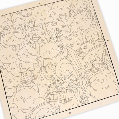 Magiska Kattungar - Träpussel att färglägga