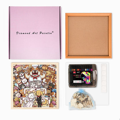 Ett spinnande bröllop - Träpussel att färglägga