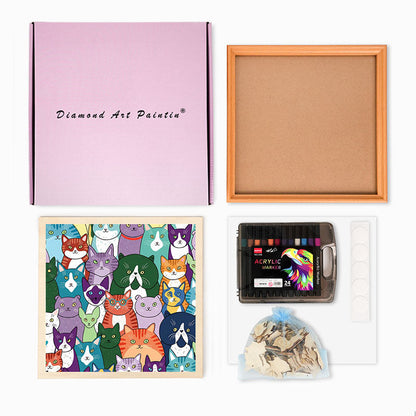 Konstiga katter - Träpussel att färglägga