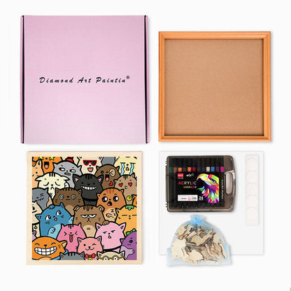 Konstigt men gulligt - Träpussel att färglägga