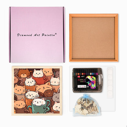 Katter i koppar - Träpussel att färglägga