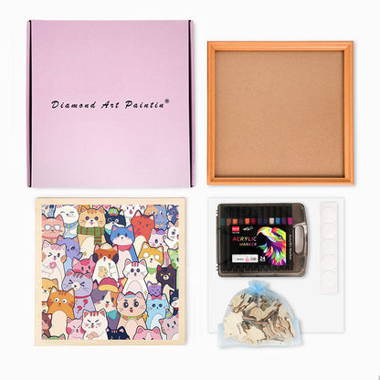 Nyckfulla katter - Träpussel att färglägga med färgläggning