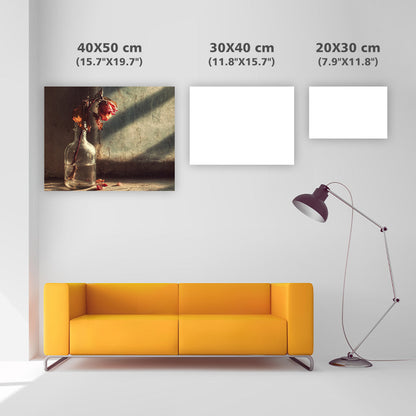 Torkad ros i glas - Diamantmålning