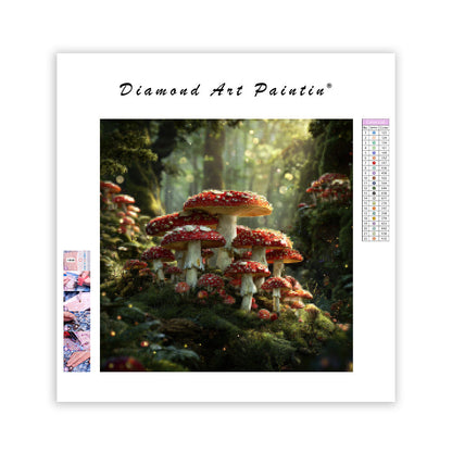 Förtrollad skogssvamp cirkel - Diamantmålning