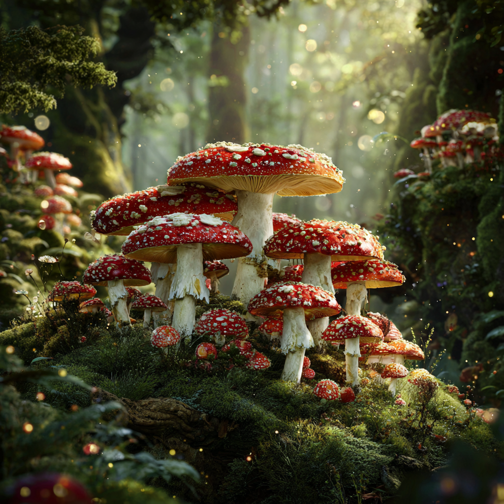 Förtrollad skogssvamp cirkel - Diamantmålning