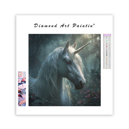 Förtrollad skog enhörning - Diamantmålning
