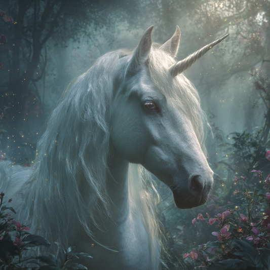 Förtrollad skog enhörning - Diamantmålning