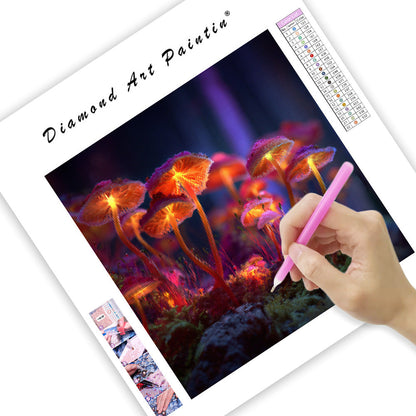 Förtrollad svamp Mikroskog - Diamantmålning