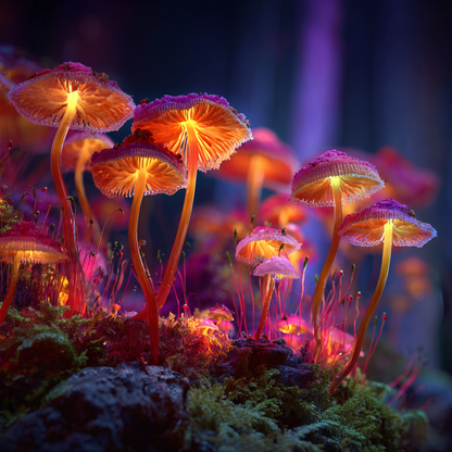 Förtrollad svamp Mikroskog - Diamantmålning