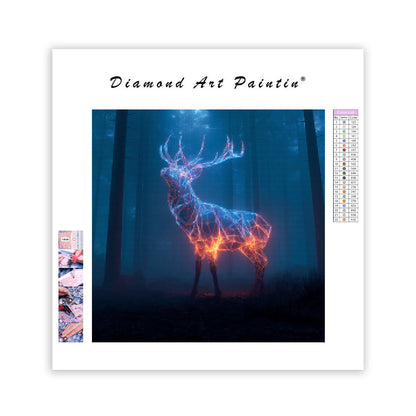 Geometrisk lysande hjort - Diamantmålning
