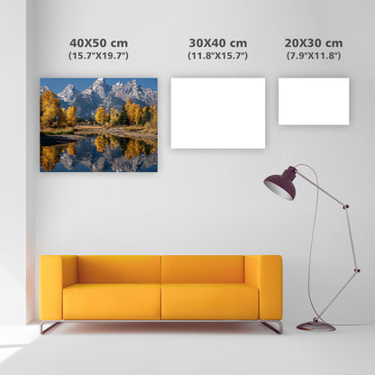 Höstreflektion i Grand Teton - Diamantmålning