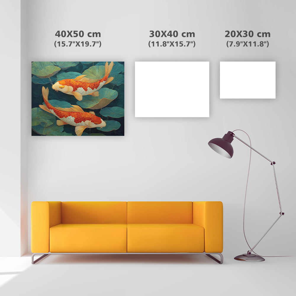 Koi i näckrosdammkonst - Diamantmålning