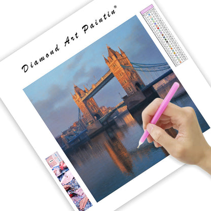 London Tower Bridge i gryningen - Diamantmålning