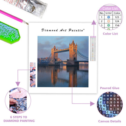 London Tower Bridge i gryningen - Diamantmålning