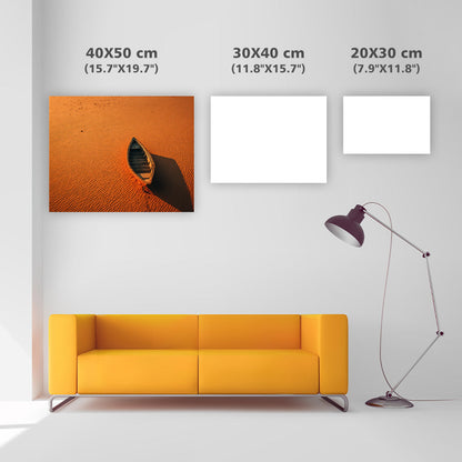 Ensam båt på sanddyner - Diamantmålning