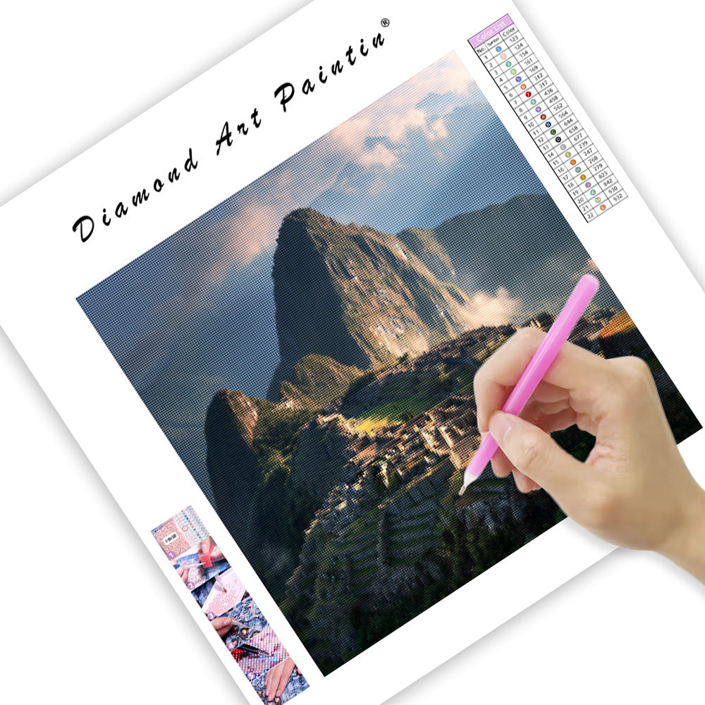 Machu Picchus soluppgångs majestät - Diamantmålning