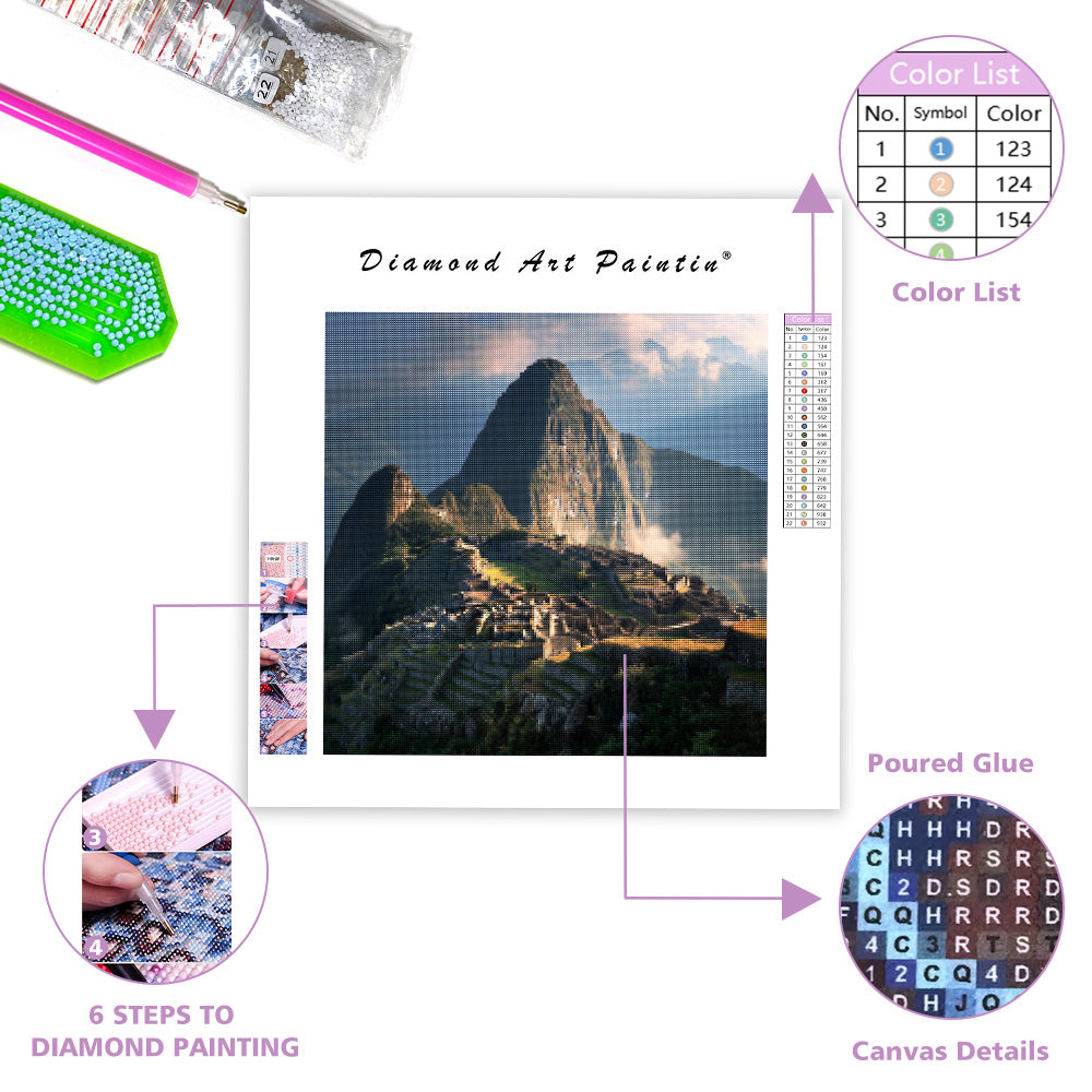 Machu Picchus soluppgångs majestät - Diamantmålning