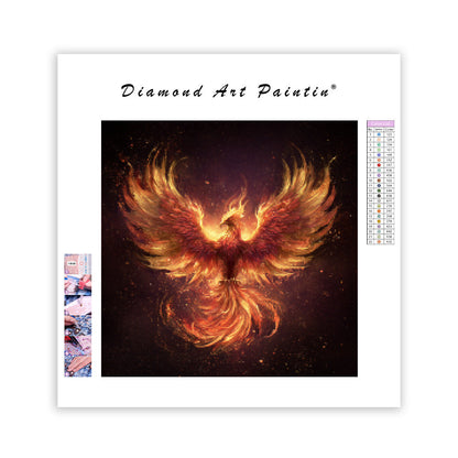 Phoenix återfödd från eld - Diamantmålning