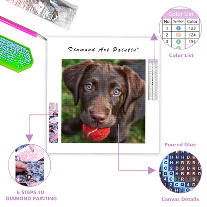 Lekfull labradorvalp - Diamantmålning