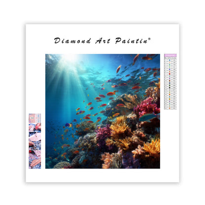 Solstråle korallrev - Diamantmålning