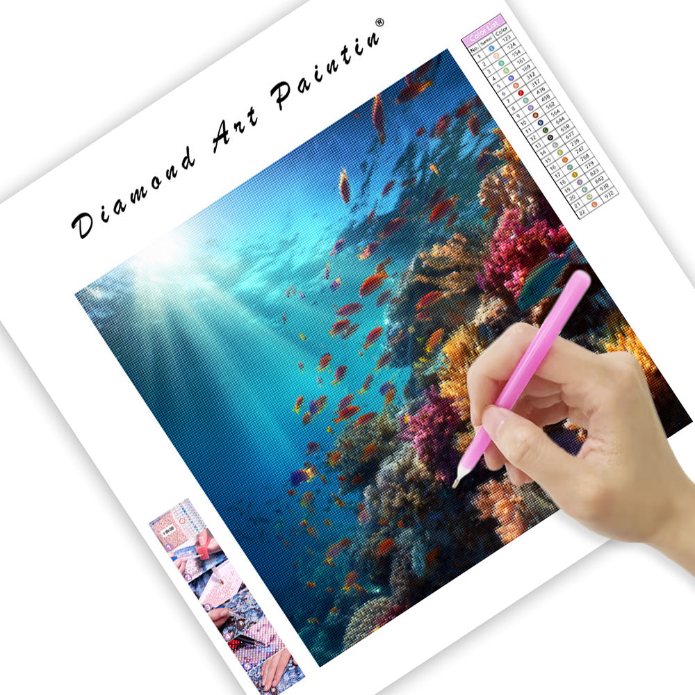 Solstråle korallrev - Diamantmålning