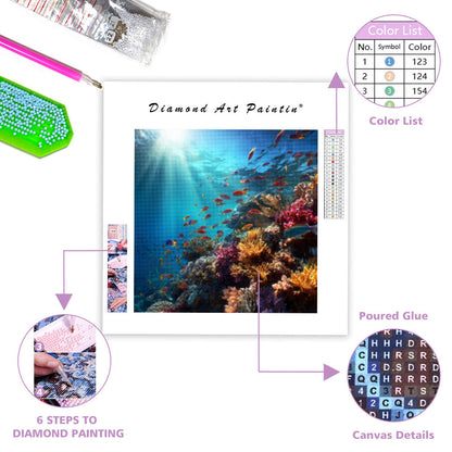 Solstråle korallrev - Diamantmålning