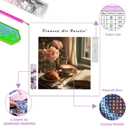 Solbelyst frukostögonblick - Diamantmålning