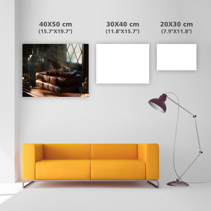 Solbelyst bibliotekshörna - Diamantmålning