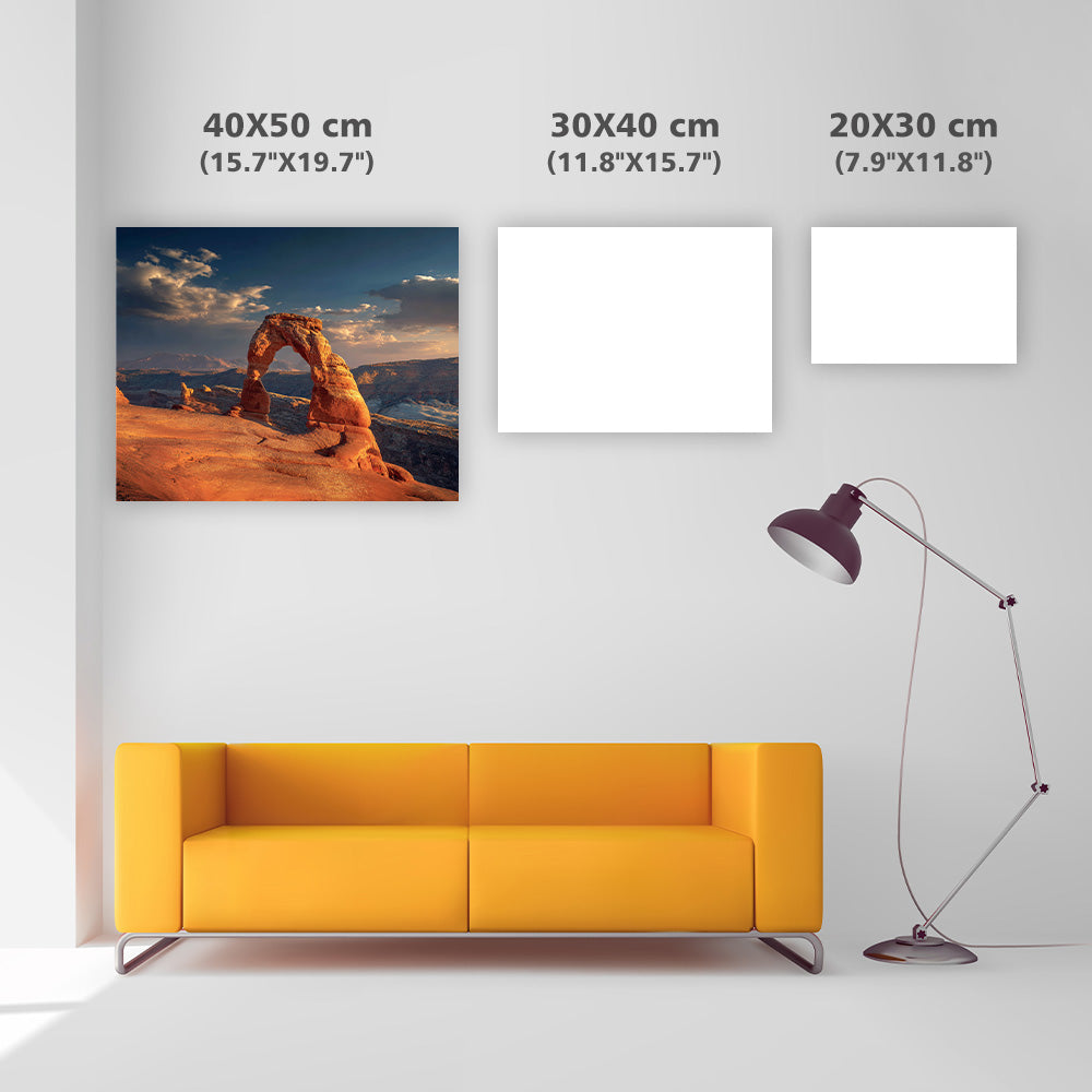 Solnedgång vid ökensandstensbåge - Diamantmålning