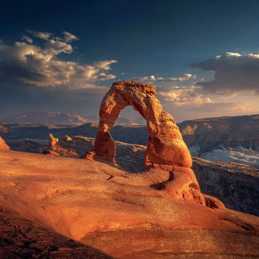 Solnedgång vid ökensandstensbåge - Diamantmålning
