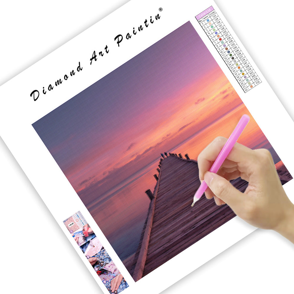 Solnedgångspir - Diamantmålning