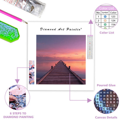 Solnedgångspir - Diamantmålning