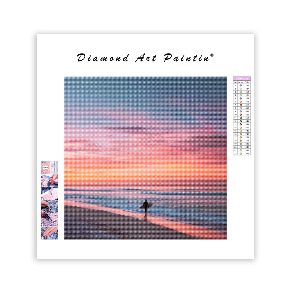 Surfarens soluppgångspromenad - Diamantmålning