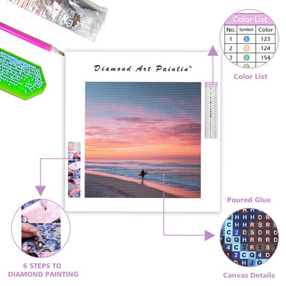 Surfarens soluppgångspromenad - Diamantmålning