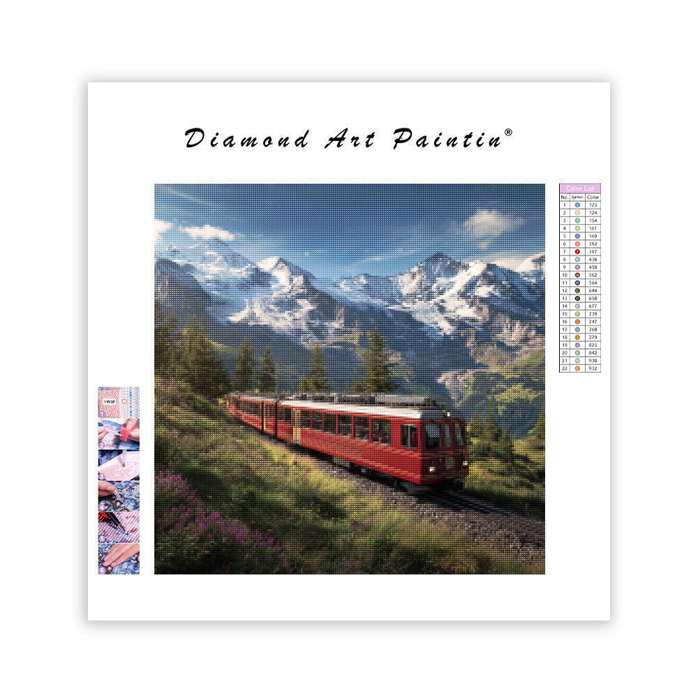 Schweizisk alpin kugghjulsjärnväg - Diamantmålning