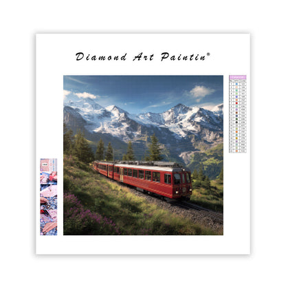 Schweizisk alpin kugghjulsjärnväg - Diamantmålning