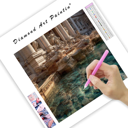 Detaljer om Trevifontänen - Diamantmålning