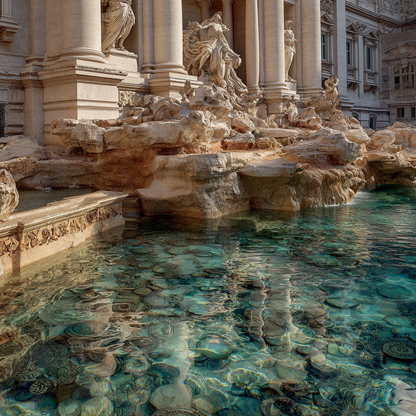 Detaljer om Trevifontänen - Diamantmålning