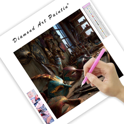 Venetiansk mask ateljé - Diamantmålning