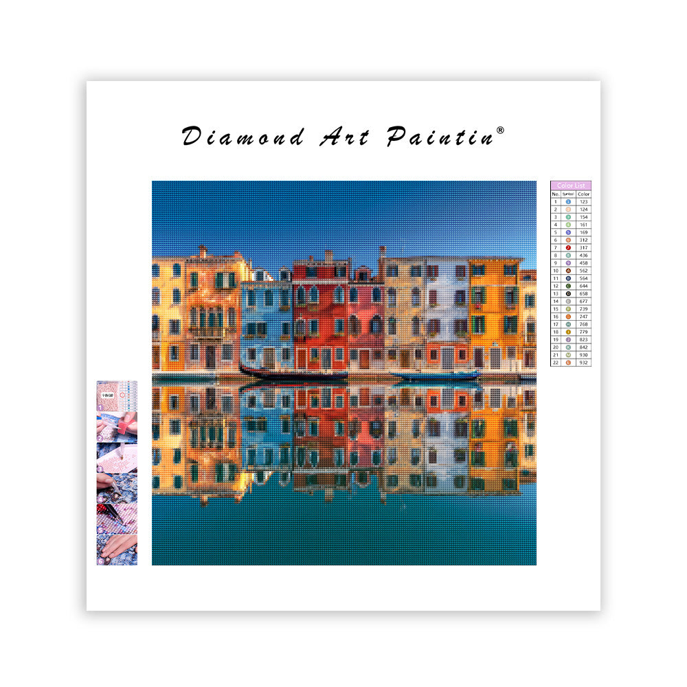 Venetiansk vattenreflektion - Diamantmålning