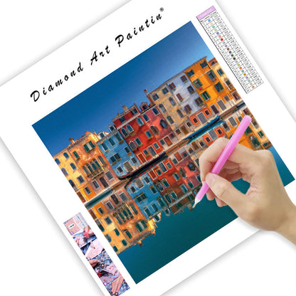 Venetiansk vattenreflektion - Diamantmålning