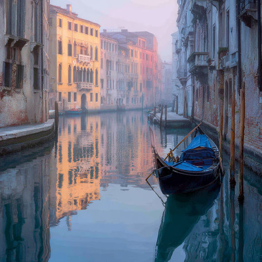 Venedigkanalen i gryningen - Diamantmålning