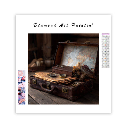 Vintage resväska - Diamantmålning