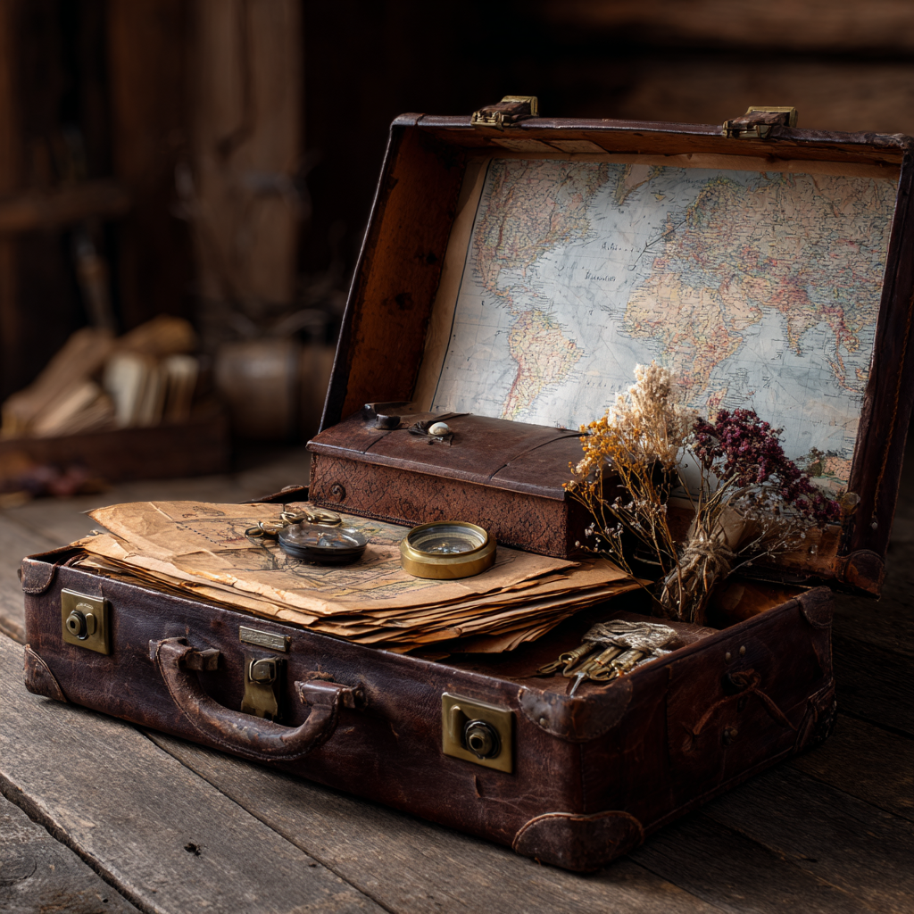 Vintage resväska - Diamantmålning