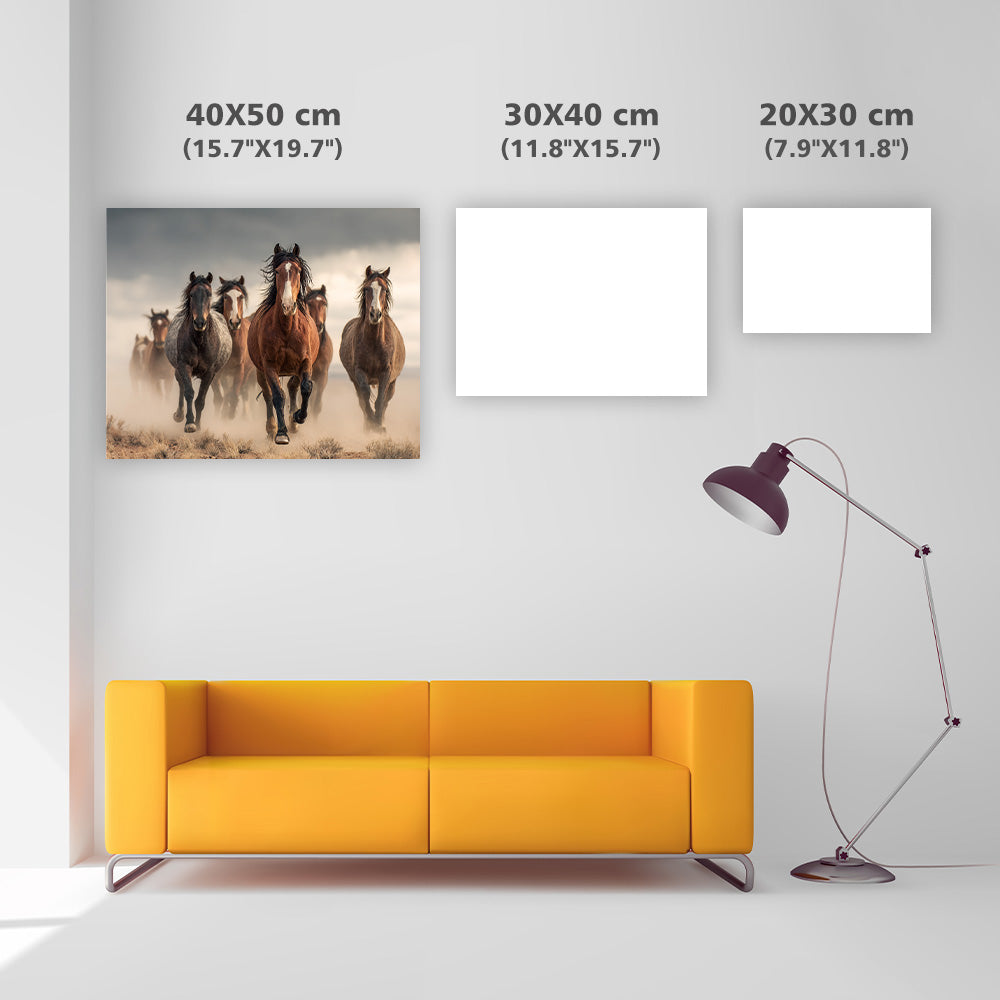 Vilda mustanger springer fritt - Diamantmålning