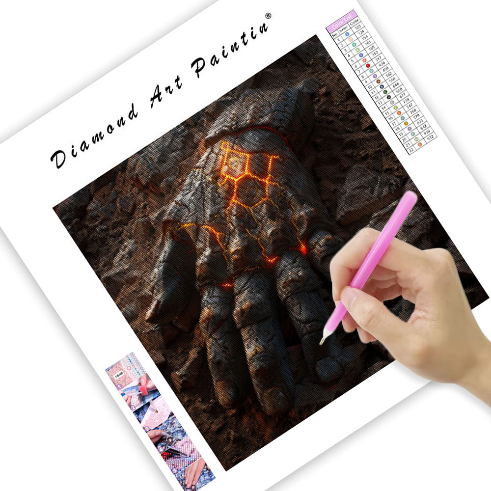 Handmålad diamantmålning av forntida sten